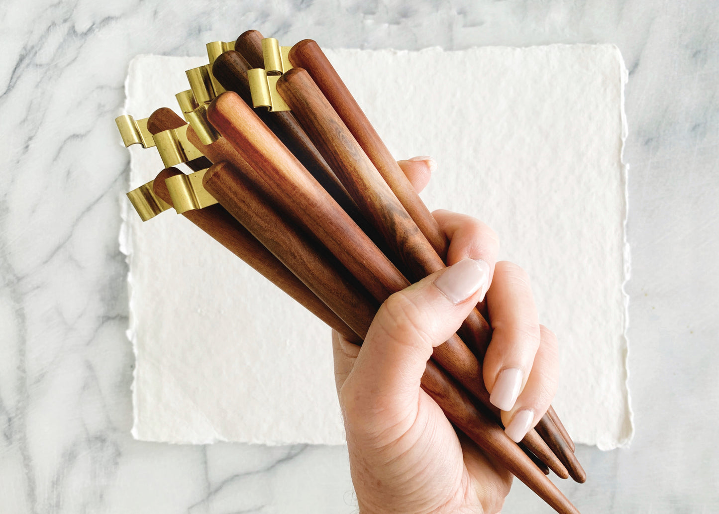 Rosewood Adjustable Oblique Pen Holder