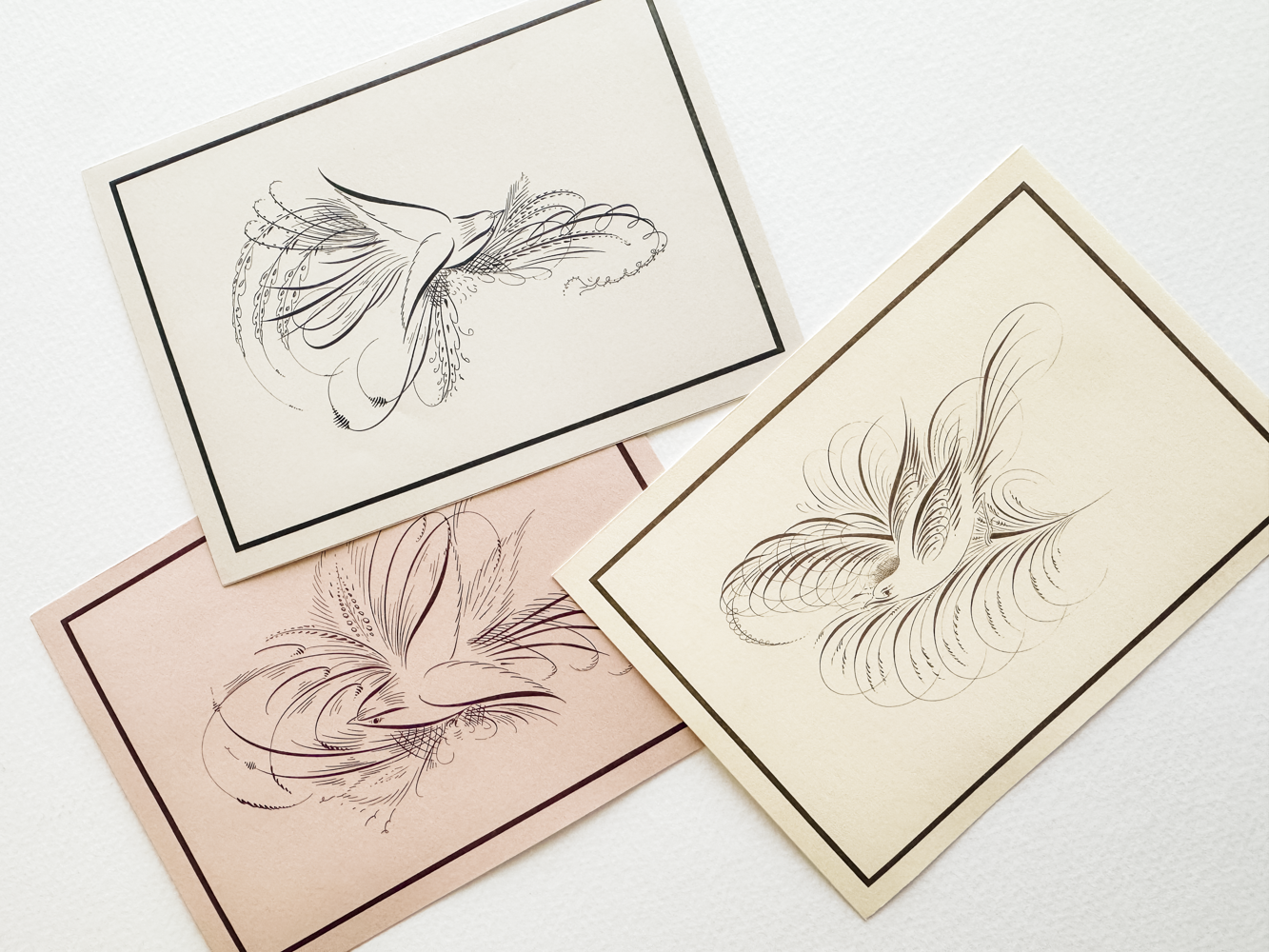 Bird Flourish Stationery Set, Sandstone | Master's Collection