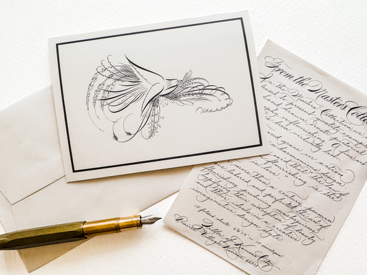 Bird Flourish Stationery Set, Sandstone | Master's Collection